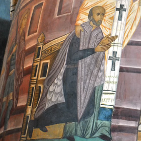 Władysław II Jagiełło (klęczy) na malowidle w kościele Św. Trójcy