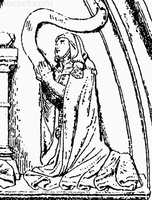 Matylda - wizerunek na tympanonie fundacyjnym w kolegiacie Św. Krzyża we Wrocławiu