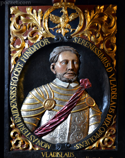 Władysław I opolski - podobizna z płyty pamiątkowej w kościele cystersów w Rudach