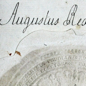 podpis i pieczęć Augusta III Sasa