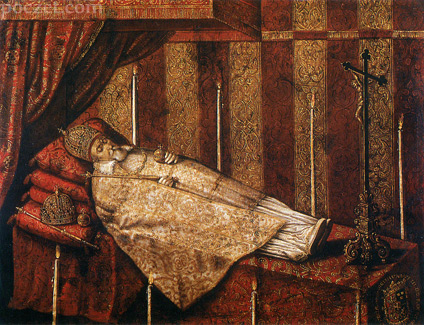 ciało Zygmunta III Wazy na łożu paradnym
