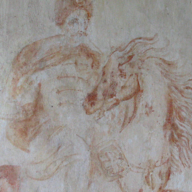 malowidło ścienne z przedstawieniem króla Jana III Sobieskiego