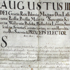 dokument Augusta III Sasa