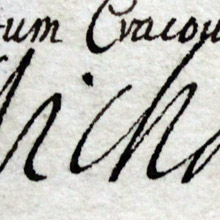 podpis Michała Korybuta Wiśniowieckiego