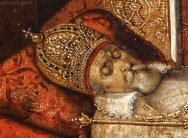 'Korona moskiewska' - fragment obrazu przedstawiającego ciało Zygmunta III Wazy na łożu paradnym