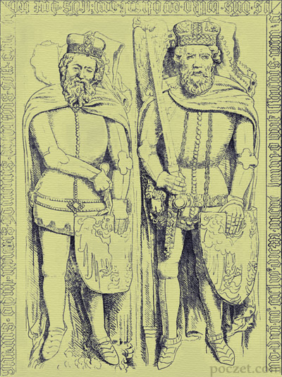 nagrobek Bolesława I i Bolesława II wg. ryciny w dziele Hermanna Luchsa